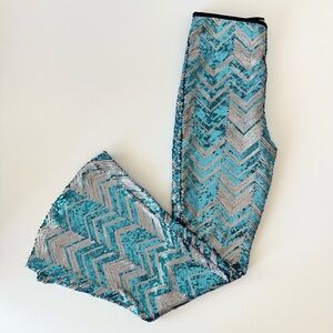 Wrangler Sequin Turquoise and Silver Flare Pants